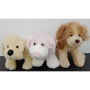 Lot Of 3 Webkinz Yellow Lab Pink And White Dog Cocker Spaniel Plush Puppies